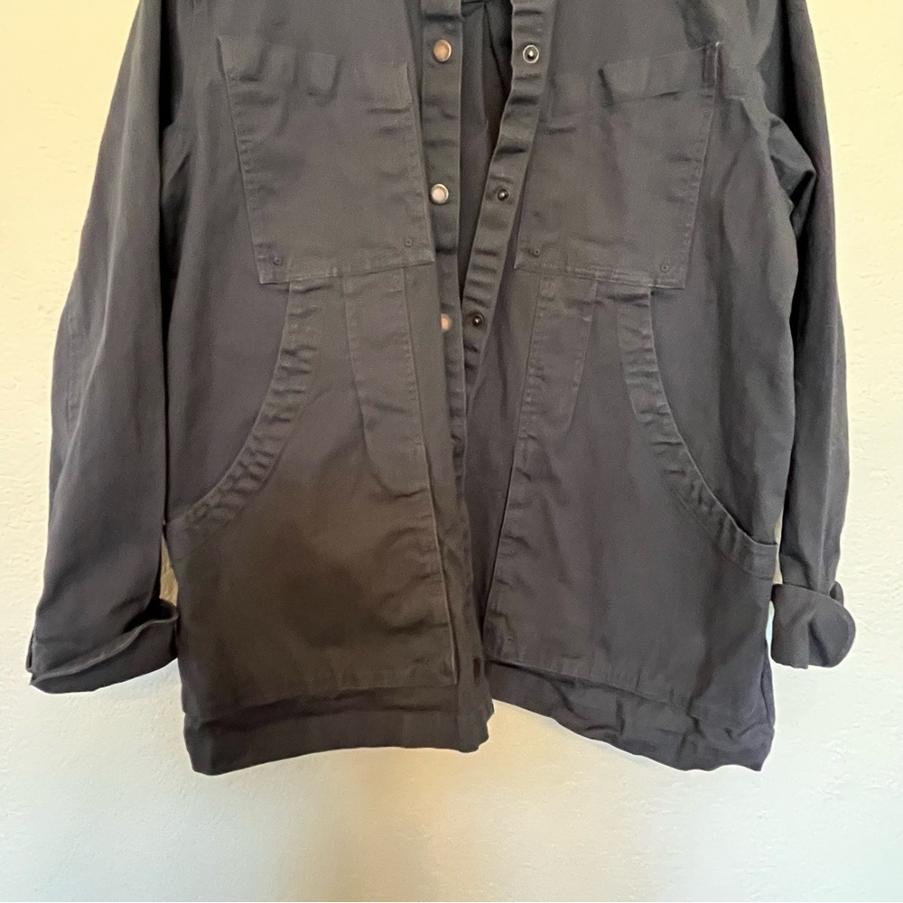 Duluth Trading Co Canvas Dark Gray Blue Utility Work Jacket Women's Large - Picture 5 of 15